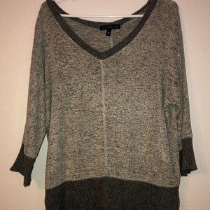 Grey Color Block Sweater